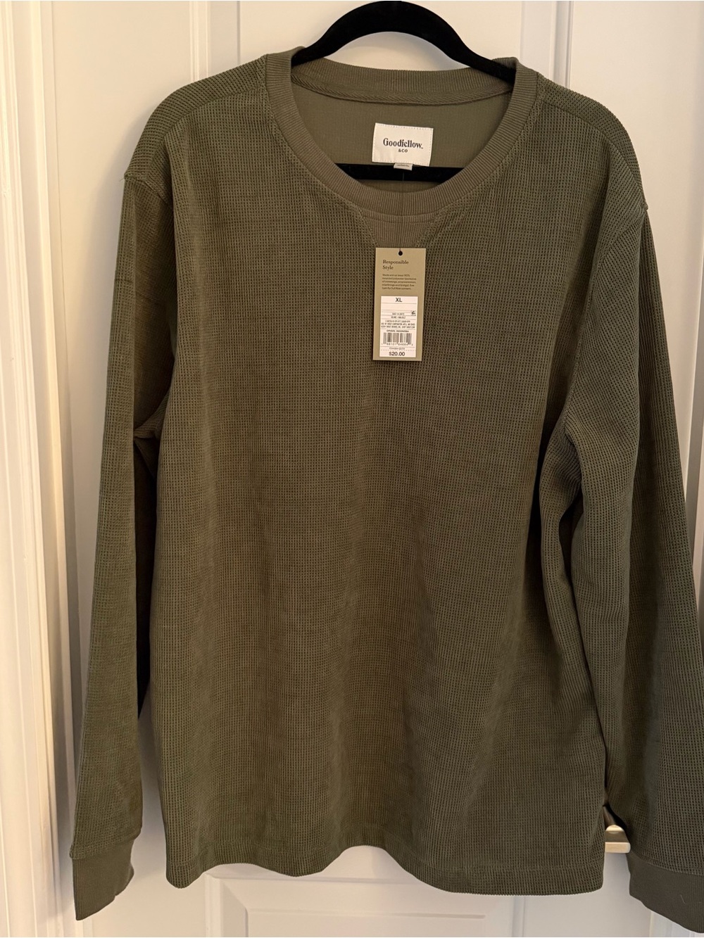 Goodfellow & Co Olive Soft Waffle Knit Long-Sleeve Tee
